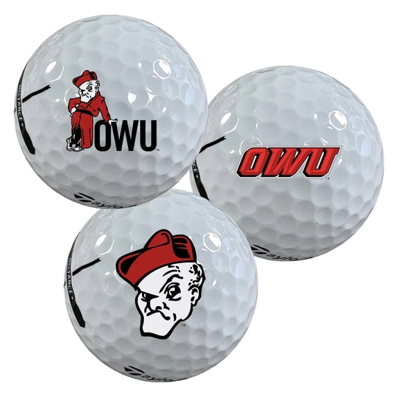 Ohio Wesleyan University Battling Bishops Logo Edition Taylormade Distance+ Golf Balls 12-Pack (Dozen)