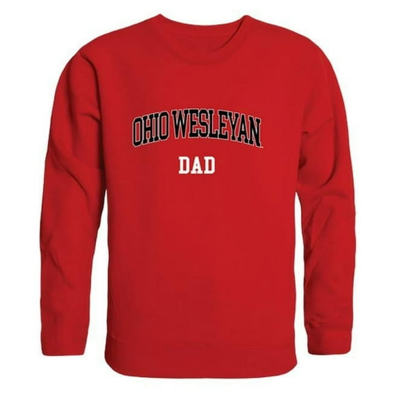 Ohio Wesleyan University Bishops Dad Crewneck Sweatshirt, Red - Extra Large