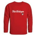 thumbnail image 1 of Ohio Wesleyan University Bishops Script Crewneck Sweatshirt, Red - Small, 1 of 1