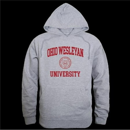 Ohio Wesleyan University Bishops Seal Hoodie, Heather Grey - Large