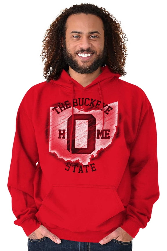 Ohio is Home OH Map Shape Sketch Hoodie Sweatshirt Women Men Brisco Brands L