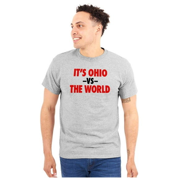 Ohio vs World Motivational OH Pride Plus Size Crewneck Graphic Tee Shirt Brisco Brands 2X