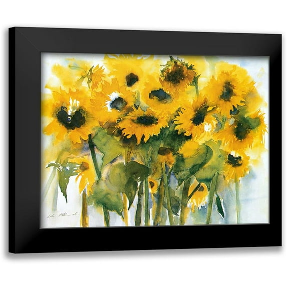 Ohland, Christa 14x12 Black Modern Framed Museum Art Print Titled - Sonnenblumenfeld
