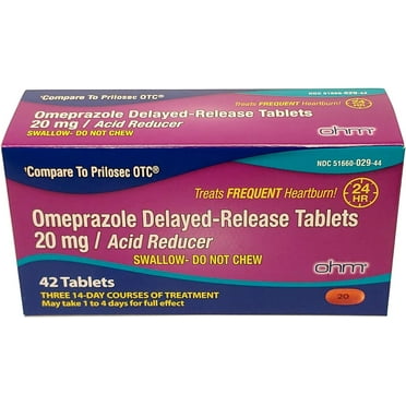 Ohm Omeprazole Tablets, Delayed-Release Tablets, 20mg Acid Reducer, 42 Tablets