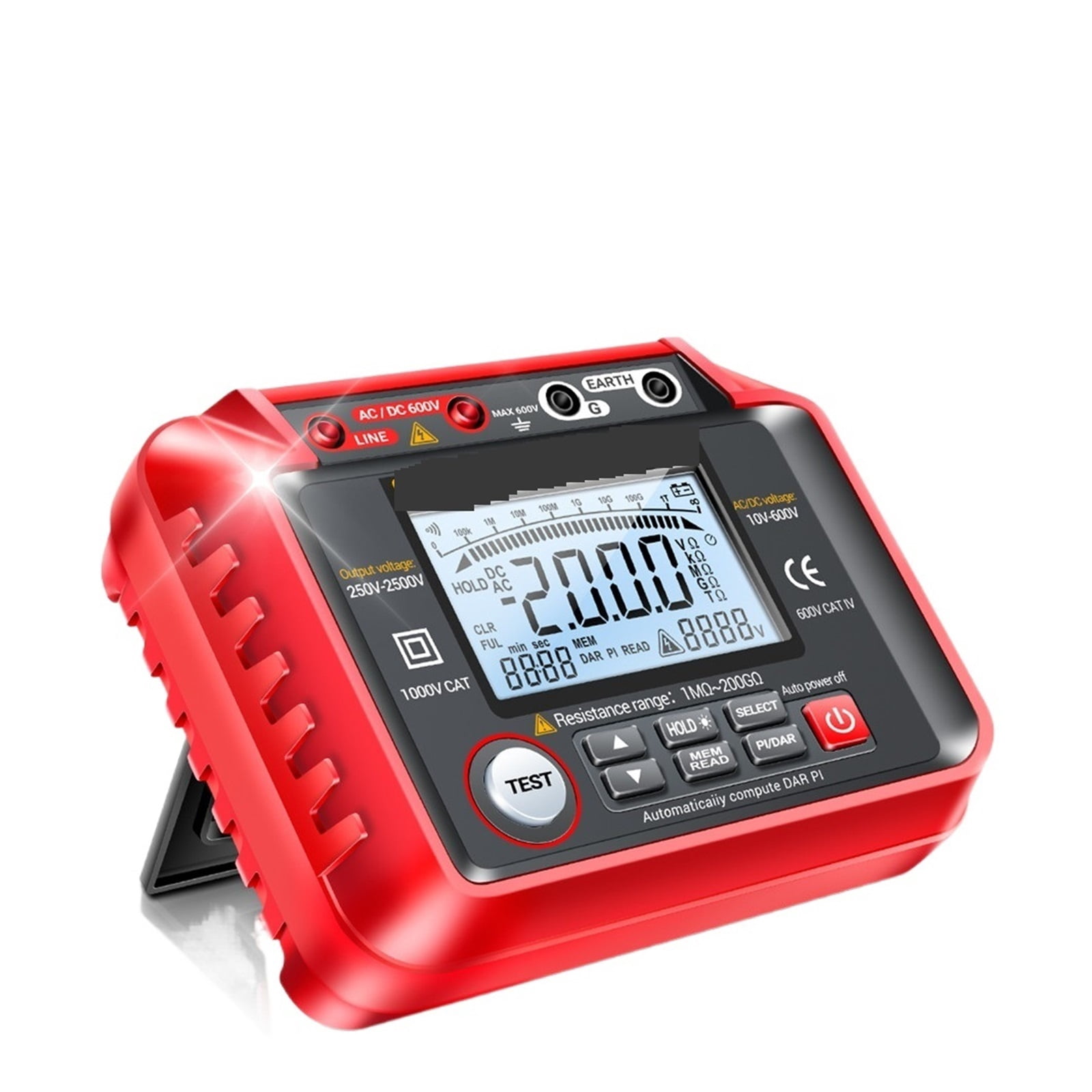 Ohm Tester Digital Multimeter Insulation Earth High Voltage Resistance Meter Tester Megohmmeter Tool