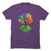 Ohm Tree Mens Purple Graphic Tee - Design By Humans  XL
