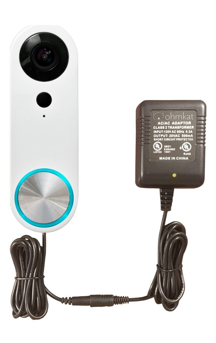 OhmKat Video Doorbell Power Supply - Compatible With SimpliSafe Pro Smart Wi Fi Video Doorbell Existing Wiring Required Transformer Adapter Power Kit Supply