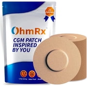 OhmRx Libre 2 & Libre 2 Plus Sensor Covers   Waterproof CGM Overpatch, Hypoallergenic, Pre Cut No Cut Design, 25 Pack Tan