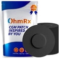 thumbnail image 1 of OhmRx Libre 3 & Libre 3 Plus Sensor Covers – Waterproof CGM Overpatch, Hypoallergenic, No‑Cut Pre‑Cut Design, 25‑Pack (Black), 1 of 9