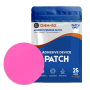 OhmRx Libre 3 & Libre 3 Plus Sensor Covers   Waterproof CGM Overpatch, Hypoallergenic, No Cut Pre Cut Design, 25 Pack Pink