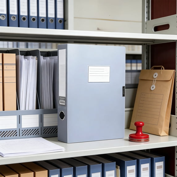 Ohmyroo 0.78 inch Slim Folding File Box Thickened Polypropylene Document Organizer For Office Records