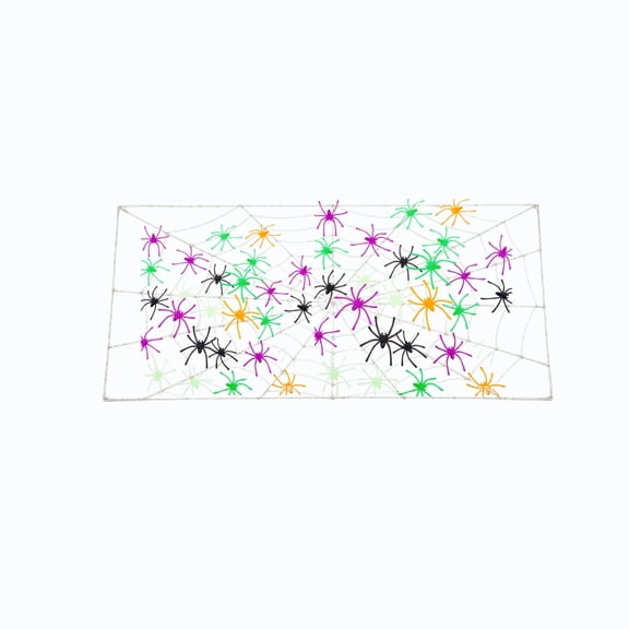 Ohmyroo 1-Piece Multicolor Halloween Spider Web Decoration with Pull-Apart Web Design, Stretchable Web Display for Rooms and Porch Displays, Indoor and Outdoor Party Web for Home and Event