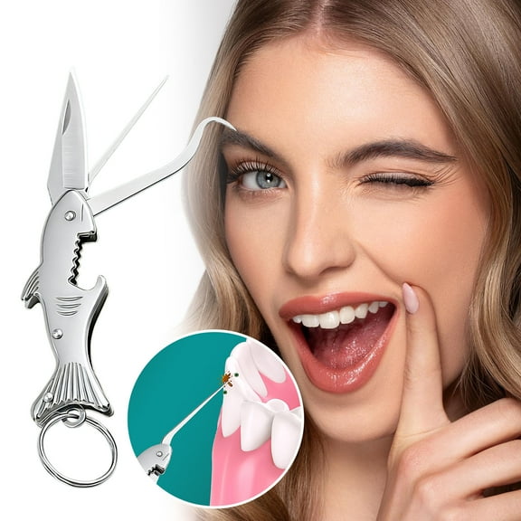 Ohmyroo 10-in-1 Multitool Keychain, Stainless Steel Foldable Design with Toothpick/Knife/Bottle Opener/Crochet Hook, Compact Survival Tool