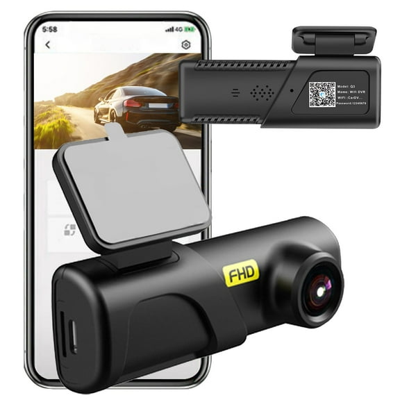 Ohmyroo 1080P HD WiFi Auto Dash Cam 160-Degree Wide Angle Driving Recorder