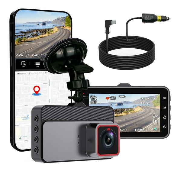 Ohmyroo 1080P WiFi Auto Dash Cam 3-Inch Display Wide Angle Driving Recorder With Parking Monitor