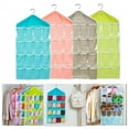 thumbnail image 1 of Ohmyroo 16 Pocket Over Door Hanging Organizer Clear Shoe Holder Closet Storage Bag White, 1 of 4