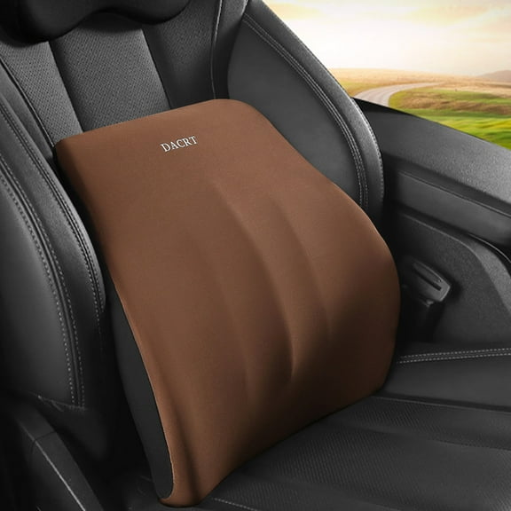 Ohmyroo 17.7-Inch Auto Seat Lumbar Support Memory Foam Backrest Cushion For Vehicle Home Travel Brown