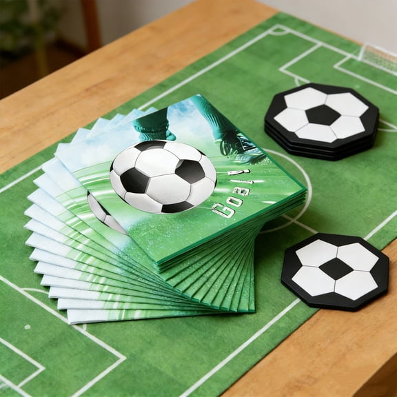 Ohmyroo 20 Football-themed Paper Napkins Disposable Football Party Napkins Sports Ball Napkins Football Cocktail Napkin Set Sports Party Supplies