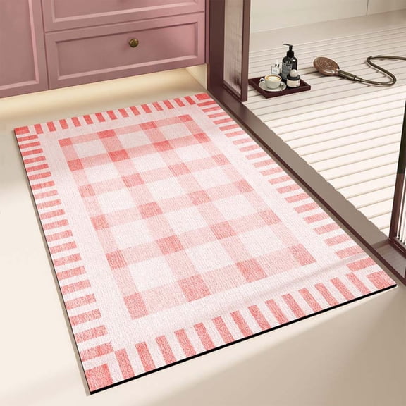 Ohmyroo 24x16 Inch Retro Bathroom Rug Soft Absorbent Non-Slip Floor Mat Suited to Sink Area
