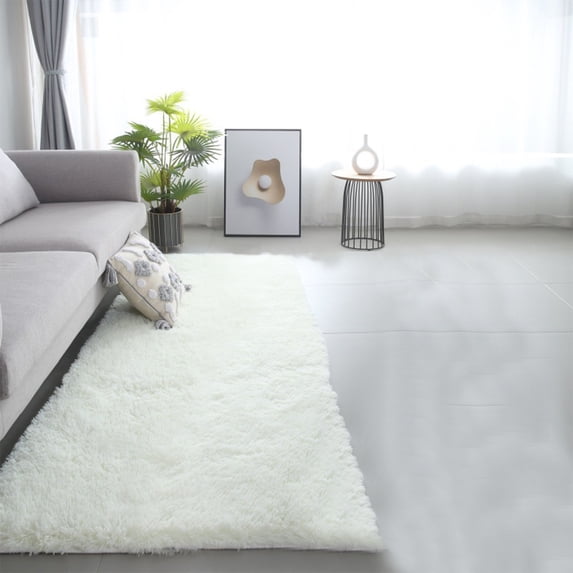 Ohmyroo 24x79 Inch Modern Shaggy Runner Rug Soft Non-Slip Carpet for Bedroom Bedside