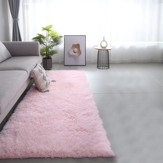 Ohmyroo 24x79 Inch Modern Shaggy Runner Rug Soft Non-Slip Carpet for Bedroom Bedside