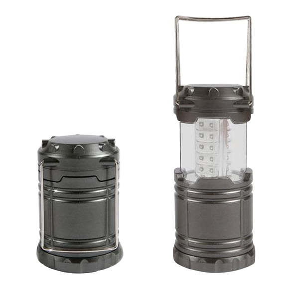 Ohmyroo 30 LED Portable Camping Lantern Black ABS Plastic for Outdoor Tent Hiking Emergency Power Outage Battery Powered Tool