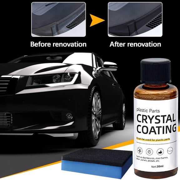 Ohmyroo 30ML Auto Plastic Parts Refurbish Agent Exterior Trim Restorer With Sponge For Vehicles