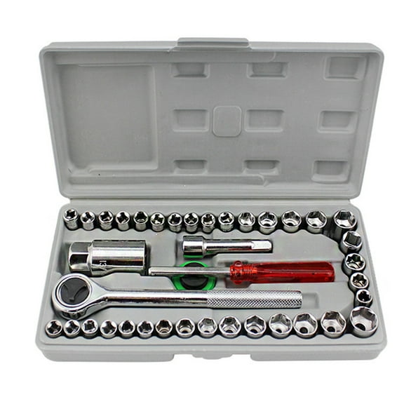 Ohmyroo 40-Piece Auto Repair Tool Socket Set Carbon Steel Ratchet Wrench Kit With Storage Case
