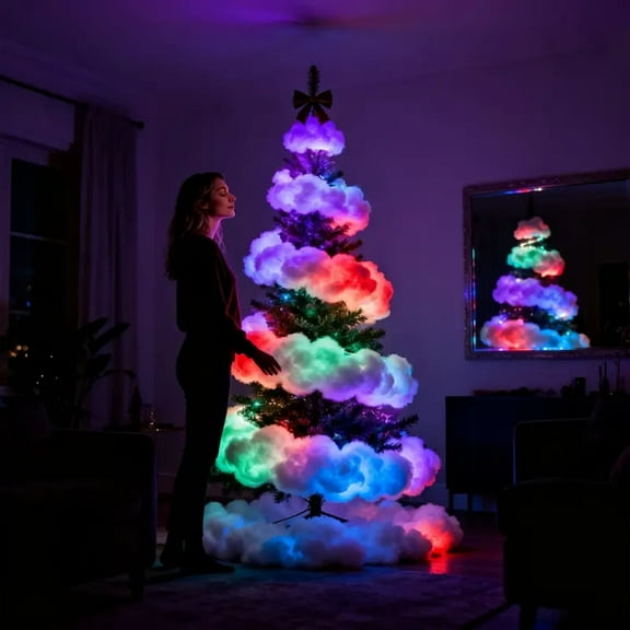 Ohmyroo 5m RGB Smart LED Strip Lights Cloud Lamp Christmas Tree Decoration Lights Color-Changing Festive Lighting For Home Holiday Decor