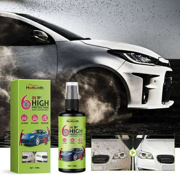 Ohmyroo 6-In-1 High Protection Auto Coating Spray 50ML Ceramic Wax For Vehicle Maintenance