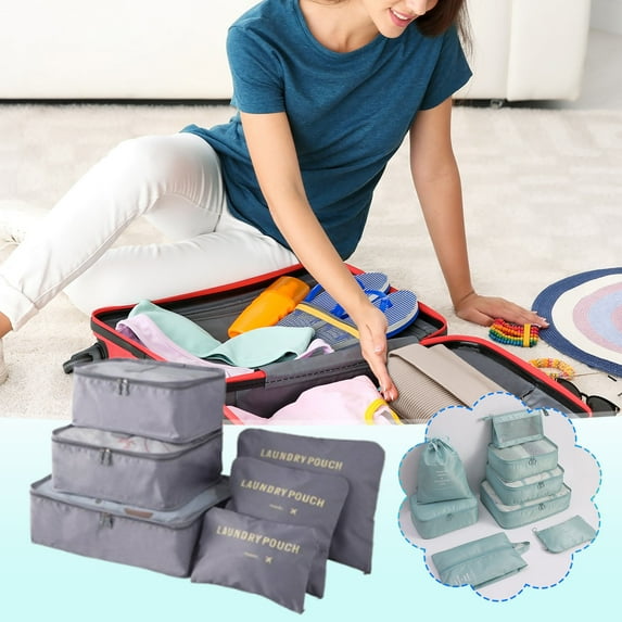 Ohmyroo 6-Piece Travel Organizer Set Multi-Purpose Storage Bags for Luggage