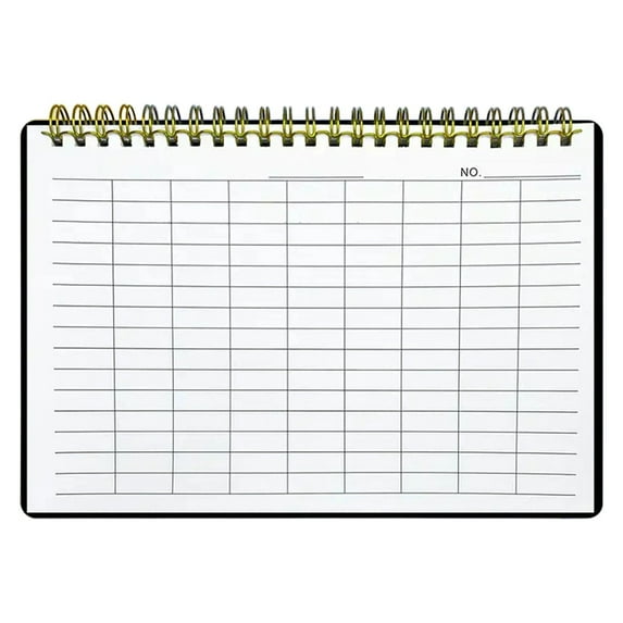 Ohmyroo 60-Page Coil-Bound Notebook with Blank Checked Pattern for Home Office Use Horizontal Vertical Version Notebook Needs