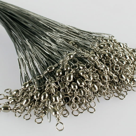 Ohmyroo 60PC Stainless Steel Fishing Leader Wire 8-12kg Test Saltwater Fishing Rigging Tool