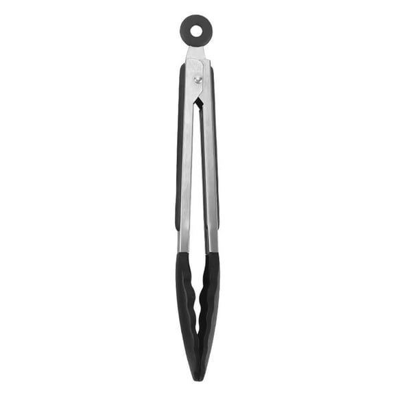 Ohmyroo 7-Inch Silicone Steel Kitchen Tongs Stainless Non-Stick For Grilling Cooking Dining Practical Use
