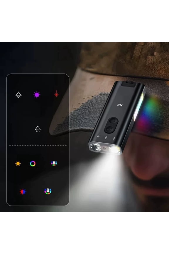 800 Lumens Mini Keychain Flashlight Multipurpose Pocket Work Light With Hat Clip For Night Walking And Camping