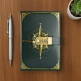 thumbnail image 1 of Ohmyroo A5 Classic Lockable Password Journal Notebook with Compass Design, Personalized Security Diary for Office Use, Lock and Key Notebook for Men and Women, 1 of 6