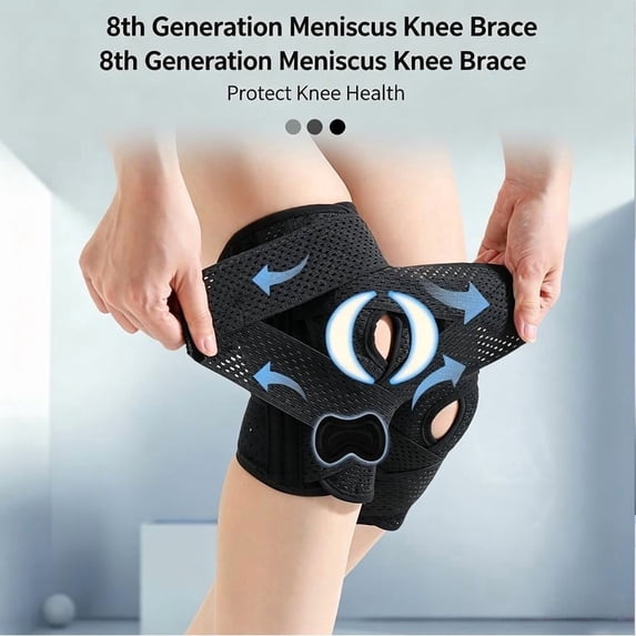 Ohmyroo Adjustable Knee Brace, Open Patella Wrap With V Straps for Exercise and Daily Wear