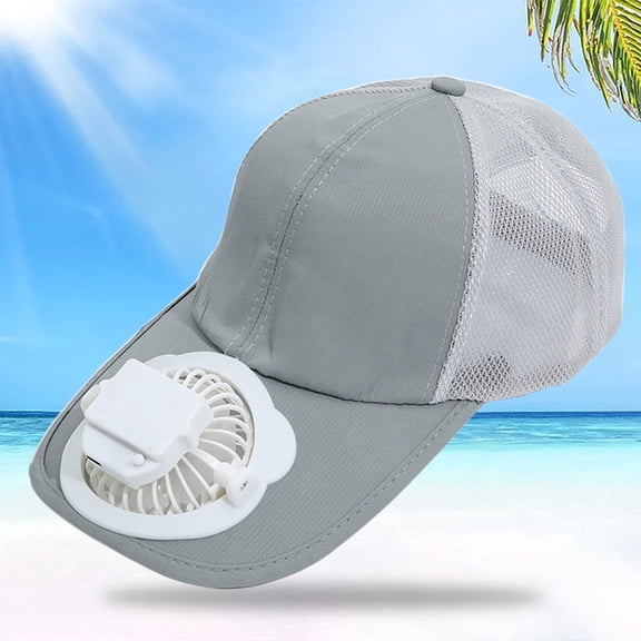 Ohmyroo Adult Inflatable Fan Hat with 360 Degree Rotation USB Rechargeable 3 speed Cooling Cap for Travel Outdoor