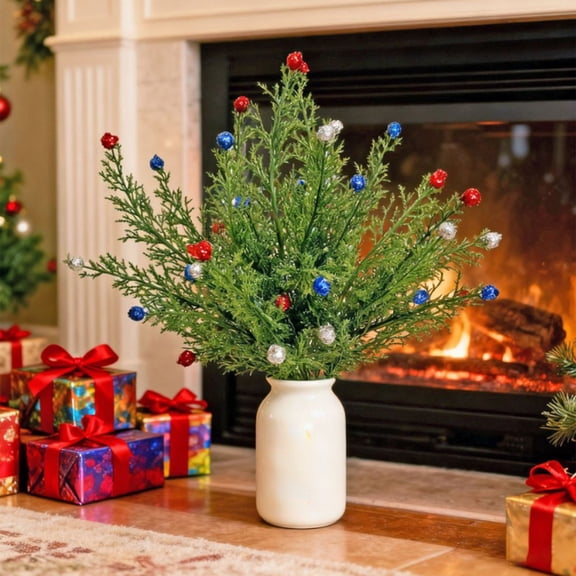 Ohmyroo Artificial Cypress Vine Bundle Fake Flowers Berries Greenery Decor