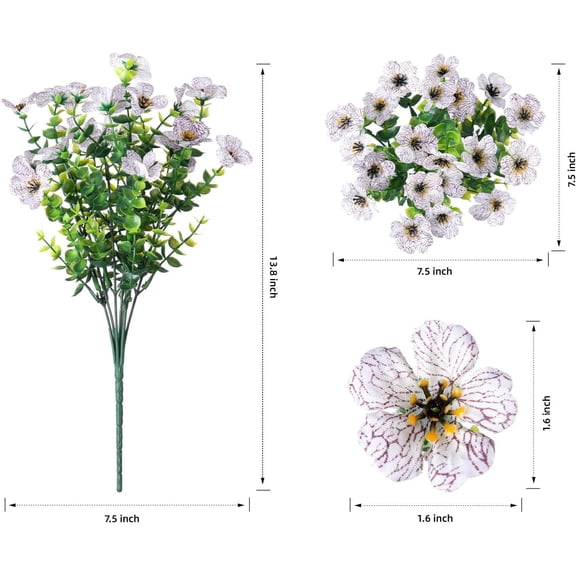 Ohmyroo Artificial Eucalyptus Violet Faux Floral Greenery Wall Panel Living Room Table Event Decoration