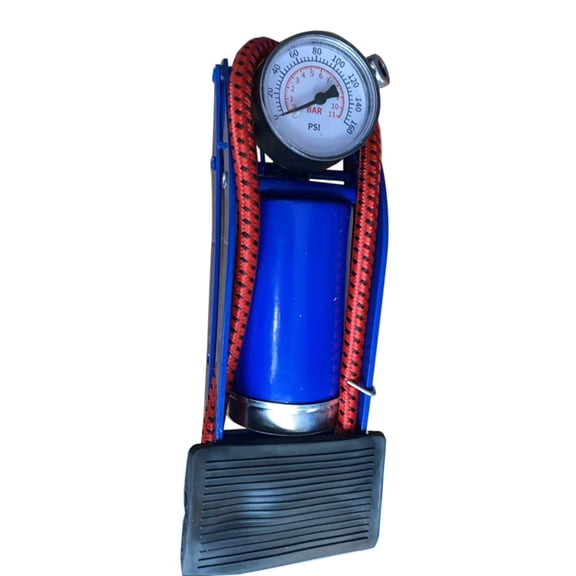 Ohmyroo Auto Foot Pedal Tire Inflator High-Pressure Metal Air Pump For Vehicles Motorcycles Bicycles Blue