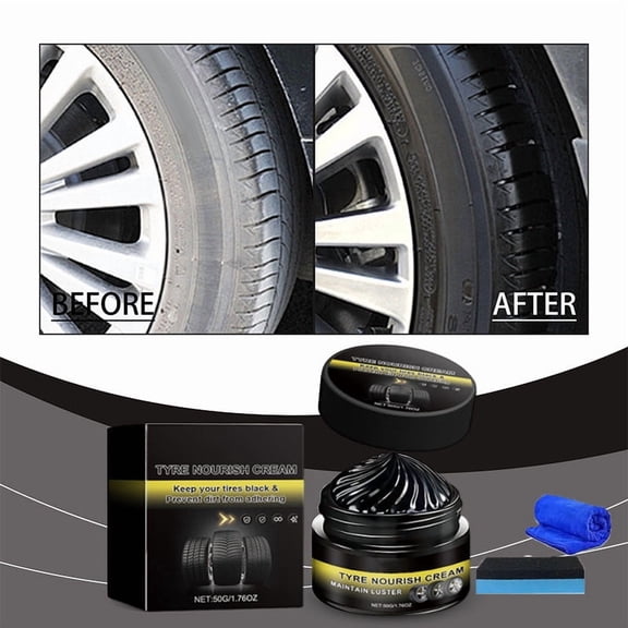 Ohmyroo Automotive Tire Maintenance Wax, Long Lasting Protective Coating Paste For Fading Resistance
