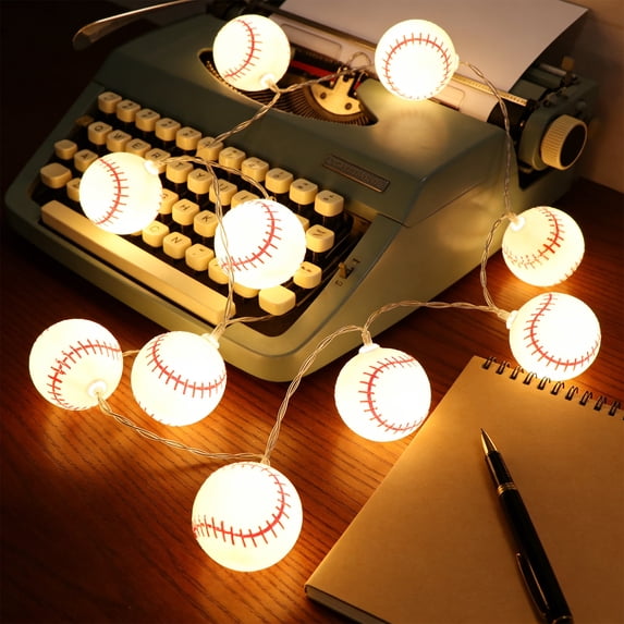Ohmyroo Ball-Themed LED String Lights for Home Use Soccer Decorative Birthday Party Lights Needs