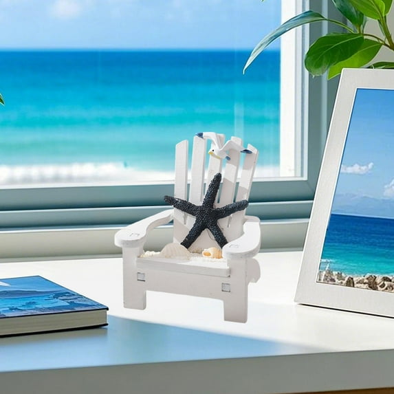 Ohmyroo Beach Chair Figurine Decoration for Home Office Desk Shelf Beach Theme Decorative Ornament