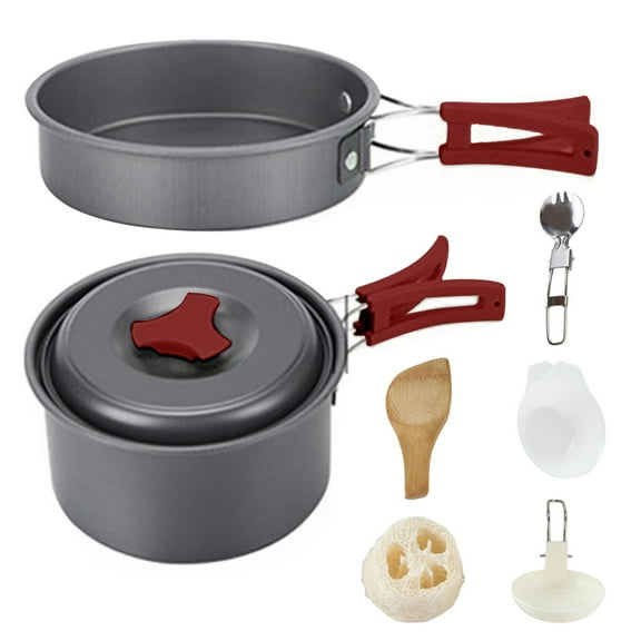 Ohmyroo Camping Cookware Set Aluminum Alloy for Outdoor Chef Backpacking Hiking Picnic Heavy Duty Mess Kit Organization Tool