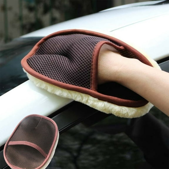 Ohmyroo Car Care Cleaning Brushes Set Polishing Mitt And Wool Glove And Sponge for Car Wash And Detailing