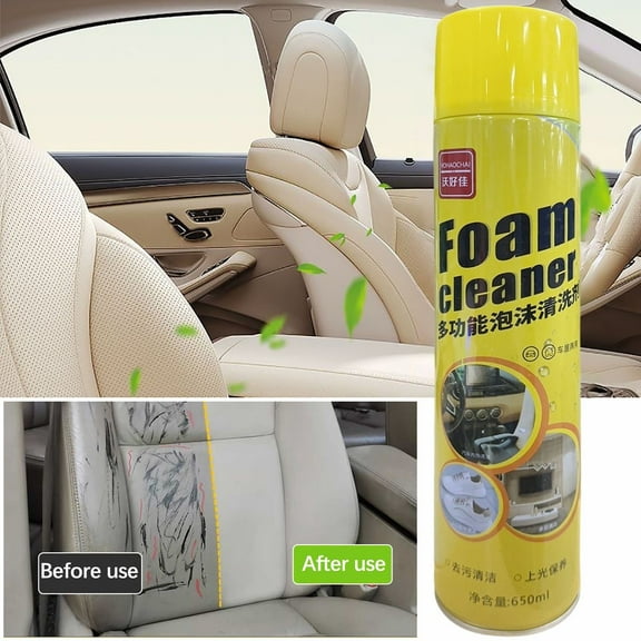 Ohmyroo Car Upholstery Multifunctional Foam Cleaner Waterless Wash Formula For Leather Seat And Home Surface Care