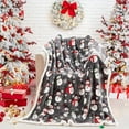 thumbnail image 1 of Ohmyroo Christmas Bow Throw Blanket Breathable Fuzzy Machine-Washable Festive Warm Decor For Sofa Winter Home Holiday Decoration, 1 of 7