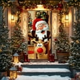 thumbnail image 1 of Ohmyroo Christmas Door Hanging Decoration Santa Reindeer Door Cover Festive Door Curtain For Home Entryway Holiday Party Decor, 1 of 6