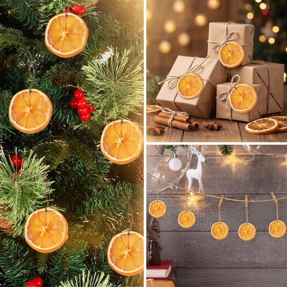 Ohmyroo Christmas Dried Orange Slice Ornaments, Natural Cinnamon Pine Hanging Decorations